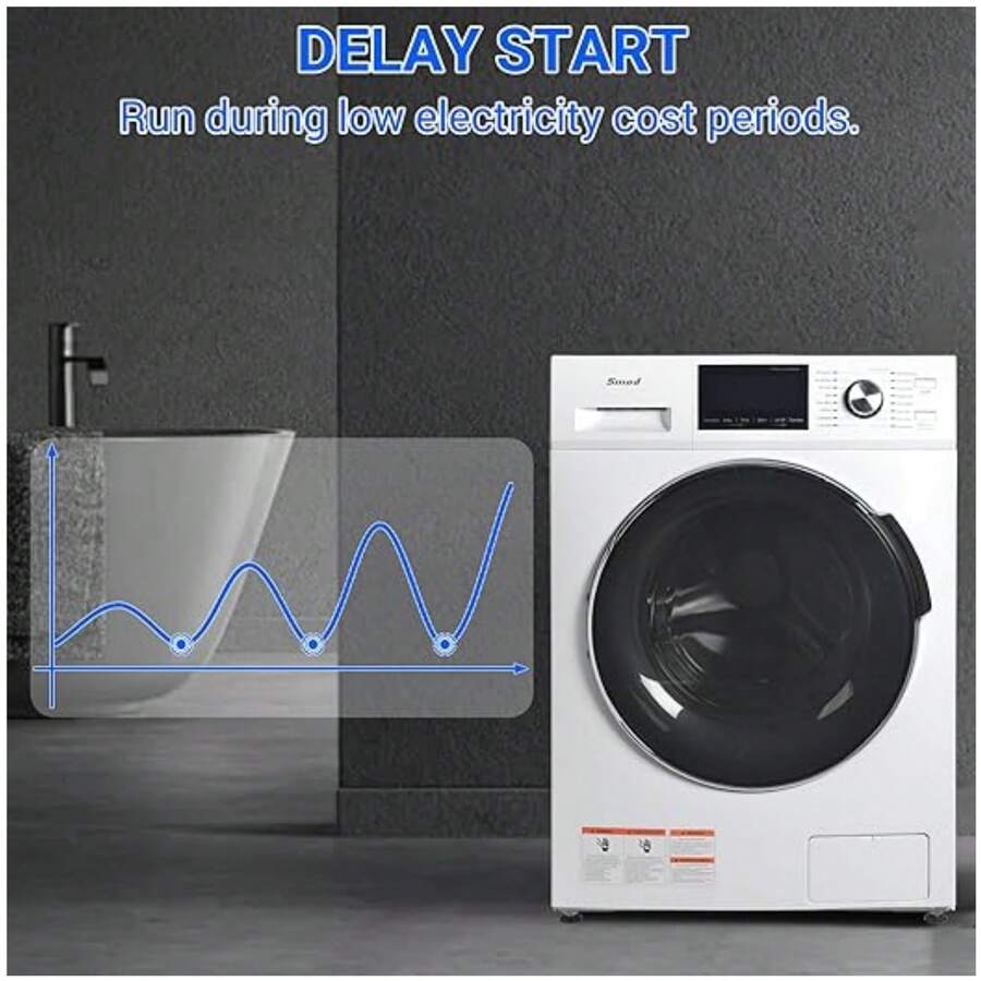 TECHOMEY Compact Front Load Washer Washing Machine 2.8 Cu. Ft. Small