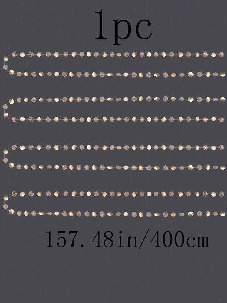 闪光香槟金装饰纸波尔卡圆点花环派对丝带背景吊袜带挂饰横幅 / 婚礼 / 单身派对 / 新娘送礼会 / 圣诞节 / 家庭 / 订婚 / 新年 - 粉紅金色 - 查看 8