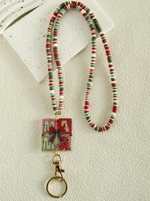 1 件 MOM CLUB 串珠挂绳 Heisi 串珠挂绳 MAMA 挂绳适用于身份徽章和钥匙可分离式礼物，适合女性 - 彩色 - 查看 9