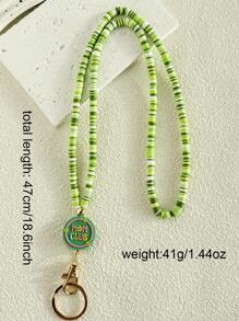 1 件 MOM CLUB 串珠挂绳 Heisi 串珠挂绳 MAMA 挂绳适用于身份徽章和钥匙可分离式礼物，适合女性 - 彩色 - 查看 6