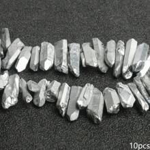 Natural Quartz Crystal Stick Spikes Points Beads 2-8cm Loose Raw Top Drilled Gemstone Beads For Jewelry Making DIY Accessories 10pcs