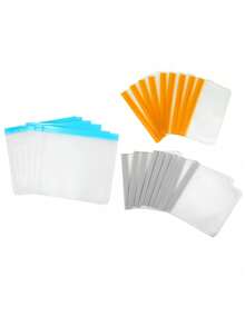 10/24 件硅胶可重复使用拉链袋，防漏冷冻袋，午餐食品储存袋，腌制食品，旅行 - 彩色 - 查看 11