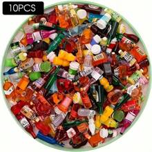 10/20/30pcs 3D Simulation Drink Can Bottle DIY Accessories Miniature Fake Food Handicraft Decor Charms, Random Style Assorted Resin Soda Can Bottle Craft Supplies