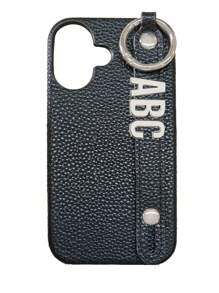 1pc Customized Black PU Leather Phone Case, Customer Can Send Text, 4 Color Letter Options Cute, Colorful, Stylish, Kawaii Custom, Personalized, Unique, Customized Ideal Gifts For Him Contracted, Funny, Custom, Ideal Gifts For Him, Ideal Gifts For Her, Boyfriend, Girlfriend, Family, Friends, Grandparents, Couple, For Anniversaries, For Birthdays,Customized Phone Cases,Street Casual Chic - Black - View 23