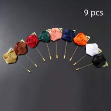 5pcs Luxury Bridal Chest Flower, Korean-Style Golden Leaves, White Rose, Bridesmaid And Groomsman Chest Flower Valentine's Day Accessories - White - View 24