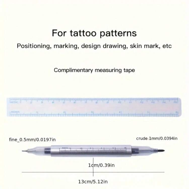 1 支纹身记号笔，刺绣绘图定位记号笔，紫色，双头记号笔 - 銀色 - 查看 6