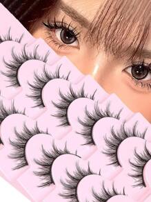Lông mi Nga tự nhiên, Kiểu mắt mèo có dây trong suốt, 8 cặp lông mi giả mỏng mịn, Hiệu ứng 3D, Lông mi giả dày, Gói - Mi tự nhiên - Xem 7