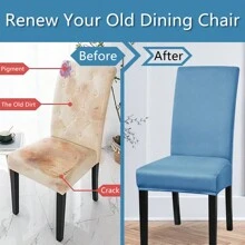 1 szt./4 szt./6 szt. 6 szt. pokrowców na krzesła do jadalni, bardzo elastyczny zdejmowany zmywalny pokrowiec na krzesło na przyjęcie domowe, hotel, wesele, jednolity kolor szczotkowany i bardzo elastyczny pokrowiec na krzesło, zestaw 6 pokrowców na krzesła do jadalni, elastyczny jednolity kolor pokrowców na krzesła Parsons Spandex zdejmowany zmywalny pokrowiec na krzesło kuchenne