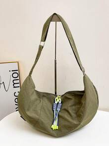 Túi đeo chéo chéo thời trang Âu Mỹ đa năng mới Túi đựng bánh bao thường ngày dung tích lớn Túi đeo vai đi làm Ba lô thể thao bằng nylon Túi tập thể dục ngoài trời - màu xanh lá - Xem 5