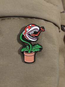 QIHOO 3 件装 食人花珐琅针 卡通创意胸针 翻领徽章配饰 送给朋友的礼物 - 彩色 - 查看 5