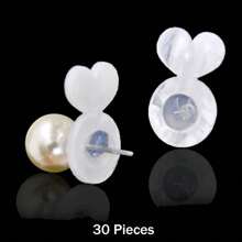 10/30/50pcs Heart Silicone Earring Backs For Heavy Earrings,Invisible Lift Support Pads For Droop-Free Ear Lobe,Secure Earring Lifters For Studs & Danglers - Ear Plug - View 7