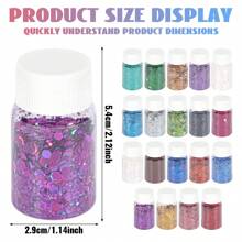 19 色 DIY 手工树脂水晶环氧闪光粉混合物，包括激光全息六角形闪光薄片，20 毫升，用于树脂模具颜色调整、美甲、圣诞节和万圣节闪光装饰、艺术和工艺品 - 環氧樹脂珠光粉 - 查看 3