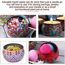 10 Peças de Latas de Vela Impressas com Floral Premium - Recipientes Redondos DIY com Tampas Seguras para Velas Criativas, Artes e Artesanato e Armazenamento Versátil - Uma Adição Estética Perfeita para Suas Necessidades Domésticas e de Presentes