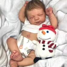 1 件栩栩如生的 19 英寸重生婴儿娃娃，逼真的乙烯基四肢，3D 彩绘皮肤和可见静脉，手工制作的乙烯基全身女孩娃娃，就像可爱的新生儿，是送给孩子的好礼物 - 多色 - 查看 8