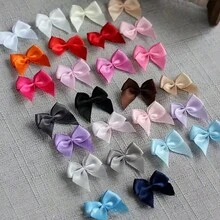 100 chiếc nơ ruy băng mini, phụ kiện quần áo, trang trí bánh, trang trí thú cưng, vật dụng tự làm thủ công - Nhiều màu - Xem 2