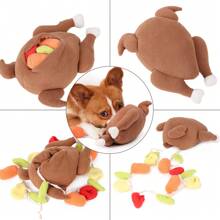 Conjunto de 2 piezas: regalo para amantes de gatos/perros y juguetes de peluche para mamás de perros/gatos con diseños de pavo asado, verduras, alimentos escondidos y juguetes para olfatear. Juguetes interactivos, de entrenamiento y de alta energía adecuados para perros pequeños, medianos y grandes. 1 artículo marrón