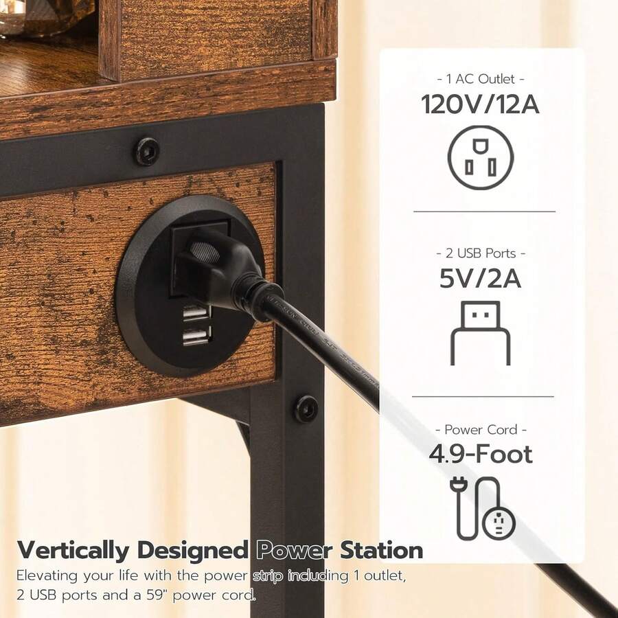 Vanity Desk With LED Lighted Mirror And Power Outlet, Makeup Vanity