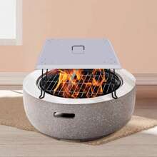 SENDERPICK Pushes Heat Down And Out, Stainless-Steel With Carrying Handle Outdoors Fire Pit Heat Deflector, - Silver - View 1