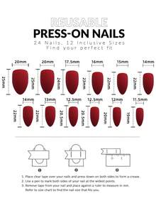 24 件中长款杏仁形扎染棕色至金色小珍珠假指甲，优雅百搭的秋冬季美甲套装，适合日常佩戴且可重复使用 - 彩色 - 查看 6