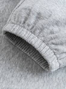 mini bala 男童宽松口袋休闲基本款抽绳运动裤 - 淺花灰 - 查看 9