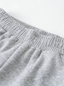 mini bala 男童宽松口袋休闲基本款抽绳运动裤 - 淺花灰 - 查看 7