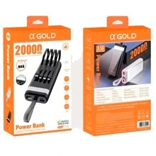 Carregador Portatil Power Bank + 4 Cabos 20000mah AGold/Kaidi/H'maston - Preto - Visão 1