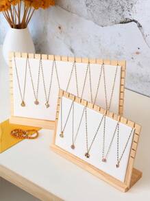1pc Removable Multi-Color Minimalist Wooden Necklace Pendant Display Rack, Jewelry Display Board, Gift For Women, Jewelry Shop Display Prop Back To School