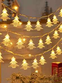 1 Stück klassische Weihnachtsdekoration Weihnachtsbaum-förmige LED-Lichterkette, 1,5/3m, batteriebetrieben, Weihnachts-Innenraum-Wandbeleuchtung, Schlafzimmerdekoration, Weihnachtsparty-Dekorationsbeleuchtung, Weihnachtsgeschenk, Winterraum-Weihnachtsbaum-Beleuchtung