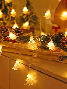 1 Stück klassische Weihnachtsdekoration Weihnachtsbaum-förmige LED-Lichterkette, 1,5/3m, batteriebetrieben, Weihnachts-Innenraum-Wandbeleuchtung, Schlafzimmerdekoration, Weihnachtsparty-Dekorationsbeleuchtung, Weihnachtsgeschenk, Winterraum-Weihnachtsbaum-Beleuchtung