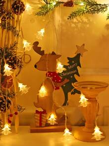 1 Stück klassische Weihnachtsdekoration Weihnachtsbaum-förmige LED-Lichterkette, 1,5/3m, batteriebetrieben, Weihnachts-Innenraum-Wandbeleuchtung, Schlafzimmerdekoration, Weihnachtsparty-Dekorationsbeleuchtung, Weihnachtsgeschenk, Winterraum-Weihnachtsbaum-Beleuchtung