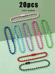 10/20 件 Diy 珠宝手工配件油漆珠链、彩色珠链、圆珠链、包包挂链、玩偶珠宝吊坠挂链、吊牌链、彩色金属珠链钥匙扣连接器、手链、时尚配饰 - 彩色 - 查看 10