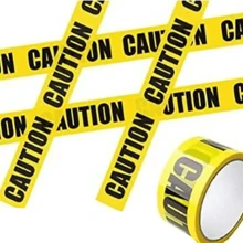 1 卷小心危险警示胶带，施工现场警示线黄色施工车辆派对装饰万圣节装饰派对用品（24/48 毫米） - CAUTION - 查看 8