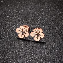 1 Pair Stainless Steel Korean Style Cute Small Flower Stud Earrings For Women Sweet Statement Spray Paint Metal Flower Earring Party Birthday Jewelry Valentines,Mom,Mother,Mother's Day,Gift