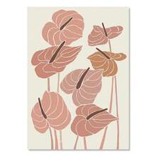 1 件花卉市场马蒂斯墙面艺术帆布画北欧海报和印刷品抽象植物墙画适用于客厅装饰无框架 - 彩色 - 查看 19