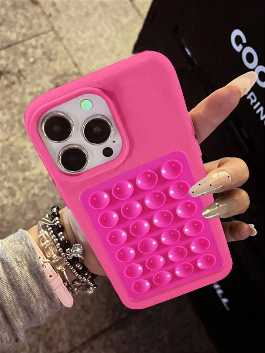 Giá đỡ điện thoại Giá đỡ cốc hút sang trọng Ốp lưng điện thoại họa tiết vải tương thích với iPhone 15 14 13 12 11 Pro Max Ốp lưng điện thoại chống sốc đơn giản thời trang - Xem 1