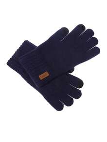 1 双秋冬手套女士男士寒冷天气，女士男士保暖羊毛针织手套，带保暖新雪丽内衬，全指触屏手套防滑骑行滑雪驾驶滑雪手套，暖手器，雪地手套， - 彩色 - 查看 12