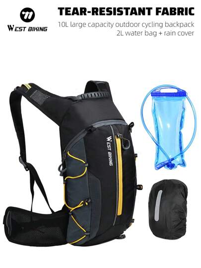 WEST BIKING Bicycle Bag, 10L Portable Waterproof Backpack, Cycling Water Bladder, Outdoor Sports Hiking Hydration Pack