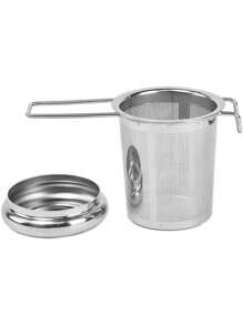 1个不锈钢茶漏，茶叶过滤器，散装茶叶扩散器，带可折叠长柄，可挂在茶壶或杯子上冲泡散装茶叶和咖啡。 - 銀色 - 查看 6