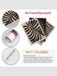 3 件装北欧简约各种几何形状、现代艺术图案、帆布材质、适用于家庭客厅装饰画艺术墙无框画、西式家居装饰、房间海报、极简主义墙面装饰、房间装饰美学、房间装饰用品 - 彩色 - 查看 7