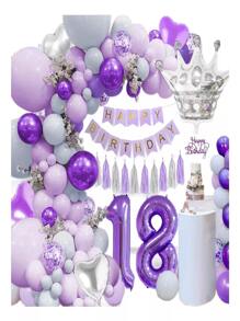 Decoraciones De Globos Morados Para Cumpleaños 18 - Lila Púrpura - Ver 8
