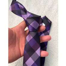 Gravata Xadrez Semi Slim Roxa