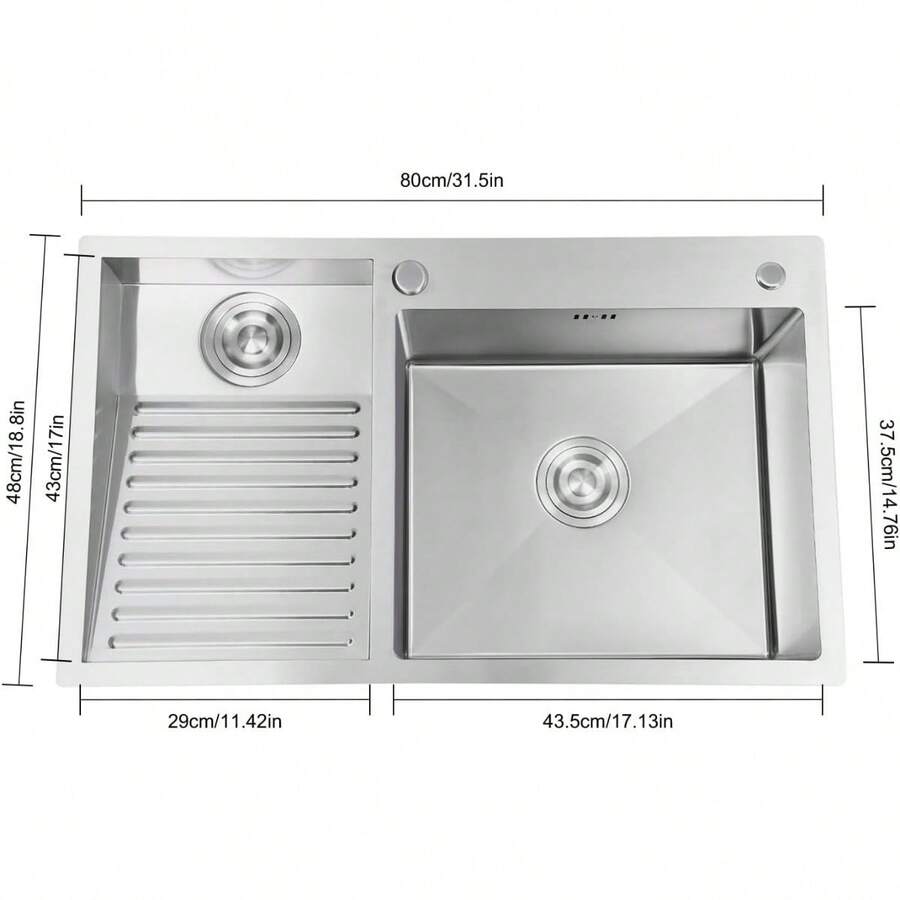 CNCEST LOYALHEARTDYBTG 31.5x18.9in In Laundry Utility Sink With