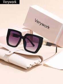 Verywork 1 chiếc Kính thời trang nữ phong cách đường phố hình học chất lượng cao Thiết kế thương hiệu đi kèm với hộp đựng và khăn lau là lựa chọn lý tưởng làm quà tặng Phụ kiện lễ hội âm nhạc đường phố Kính thời trang cho phụ nữ Kính râm cho phụ nữ Phụ kiện bãi biển Cổ điển Y2k - Nhiều màu - Xem 14