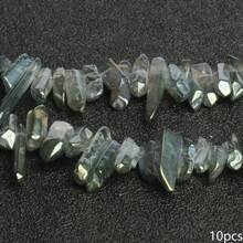 Natural Quartz Crystal Stick Spikes Points Beads 2-8cm Loose Raw Top Drilled Gemstone Beads For Jewelry Making DIY Accessories 10pcs