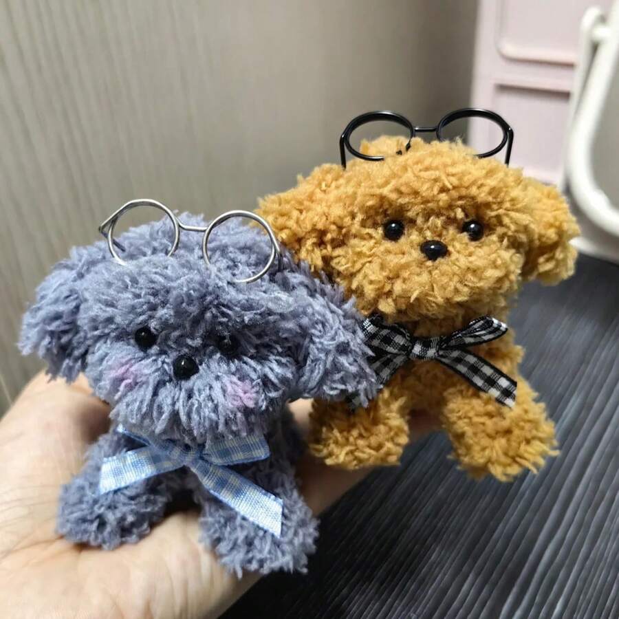 10件超值組：鐵製娃娃眼鏡 + 珊瑚絨管刷，金色與黑色，手工迷你眼鏡配件