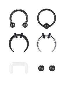 AVYRING 5PCS Septum Rings 16G Septum Jewelry Stainless Steel Septum Piercings Horseshoe Helix Daith Tragus Lip Rings Nose Hoop Hinged Seamless Septum Piercing Jewelry For Women Men