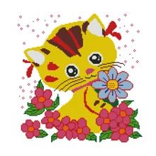 1 Set Animal Series Printed Cross Stitch Kit, DIY Stamped Cross Stitch 11CT Mesh 3-Strands Thread Embroidery Kit, Suitable For Beginners, Home Decor Cushion Pillow Cover