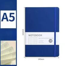 A5 Faux Leather Binding Business Notebook, Hard Cover Journal With Elastic Band Back To School