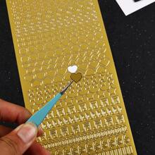 1 miếng dán họa tiết trái tim màu vàng/bạc - Polyethylene Terephthalate chủ đề tình yêu - Trang trí lấp lánh tự dính bóng cho bề mặt nhựa, sử dụng một lần, hình dạng không đối xứng - Một cỡ - Xem 4