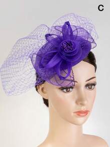 HITYfascinator 1 حبة مزين شعر كليب بفيونكة من البوليستر، ملائمة لكافة المواسم